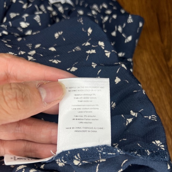 Ganni Barra Crepe Floral Hidden Button Front Longsleeve Shirt Women's Size 36 - Picture 7 of 7